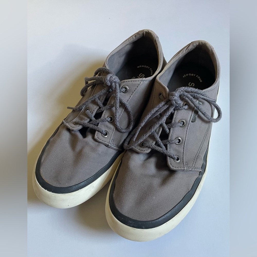 SPERRY Coastline Blucher Gray Boat Shoes Preppy Nautical Men's Size 9.5
